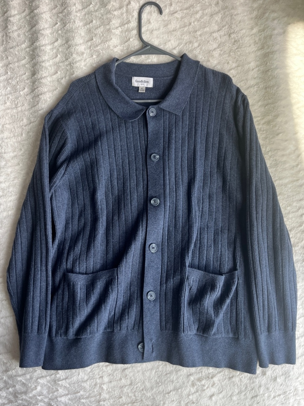 Men’s Goodfellow & Co Navy Ribbed Button Cardigany